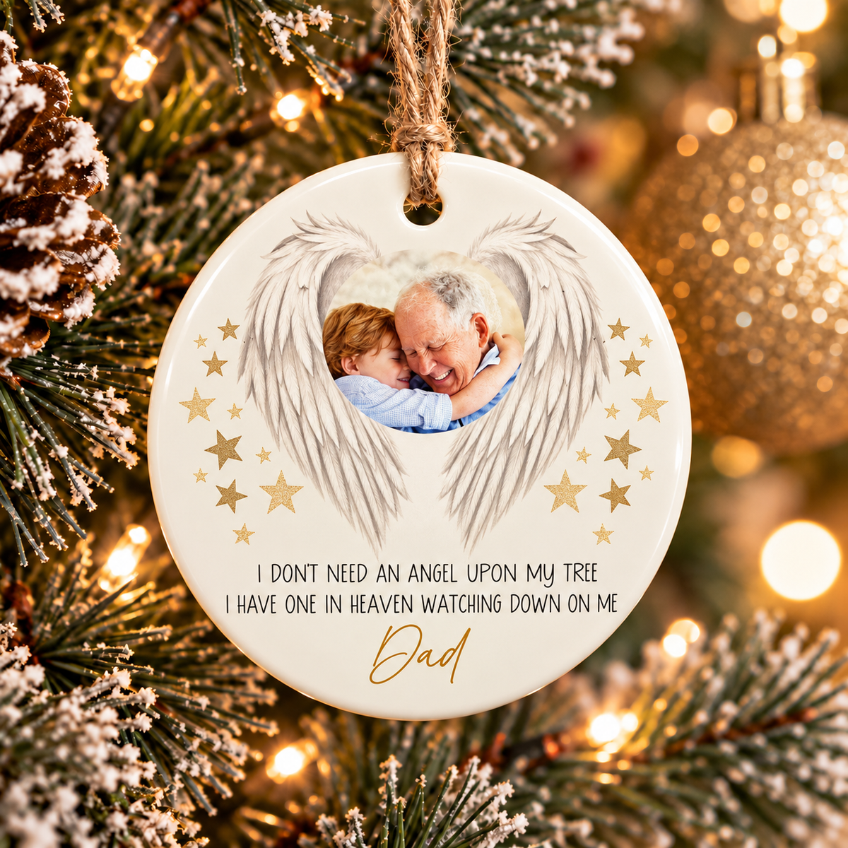 In Heaven Watching Over Me Personalised Memorial Bauble
