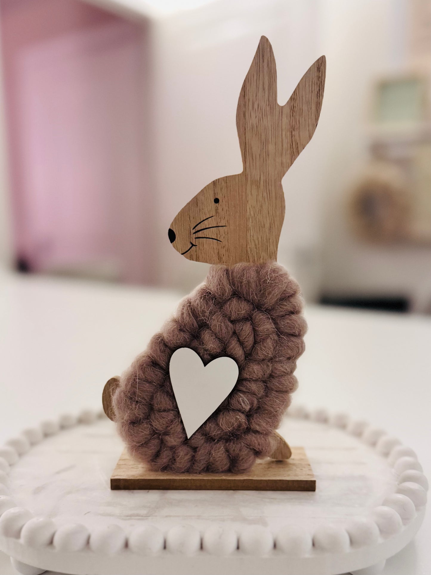 Beige heart bunny 20cm tall