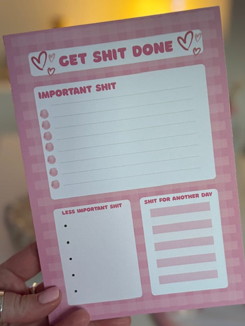 A5 Get Shit Done - Notepad - PINK