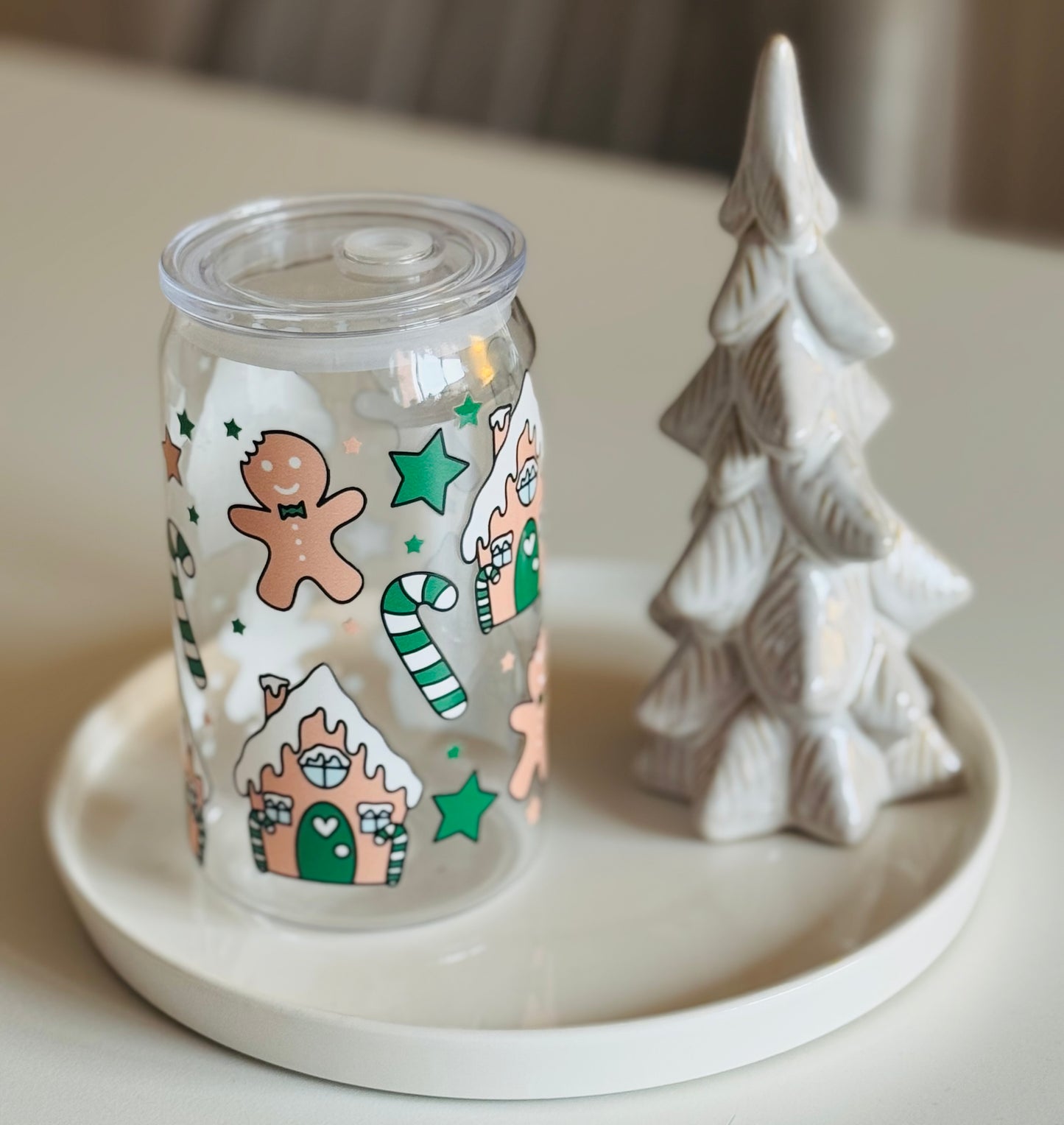 Green Christmas Plastic Can