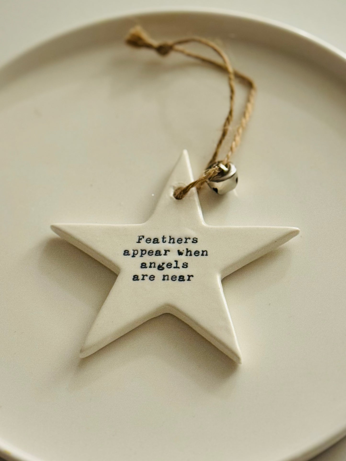 Feathers appear hanging star