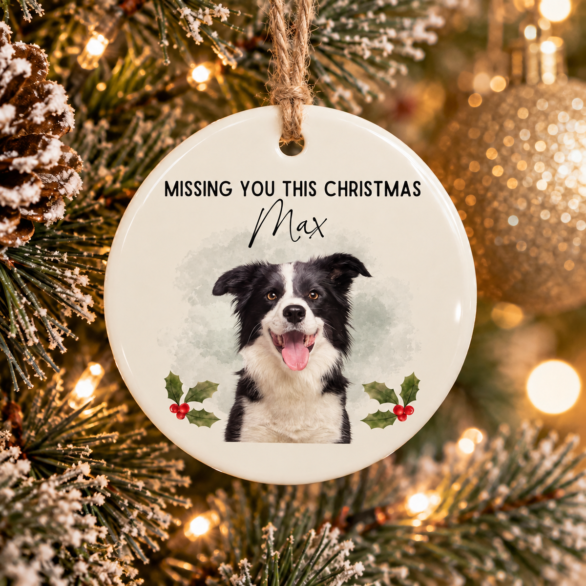 Missing You This Christmas Personalised Dog or Cat Bauble