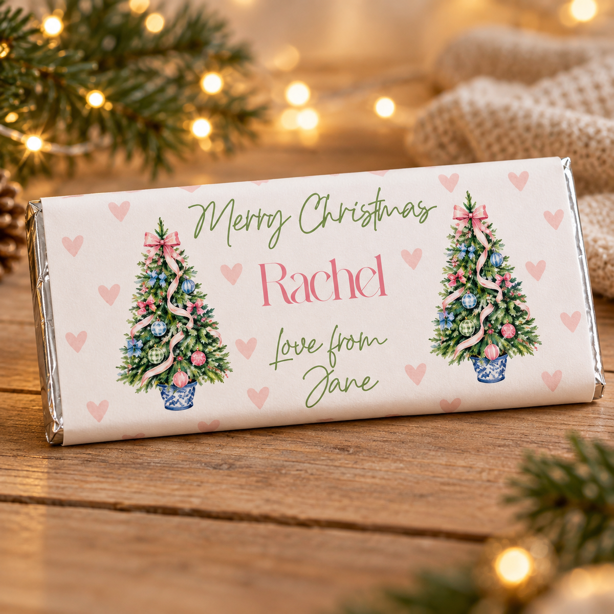 Preppy Girls Christmas Chocolate Bar Wrapper