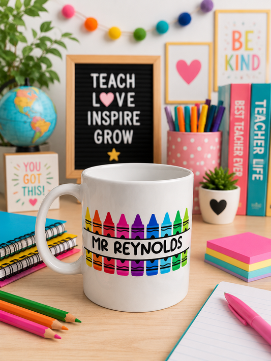 Crayon Teacher Mug