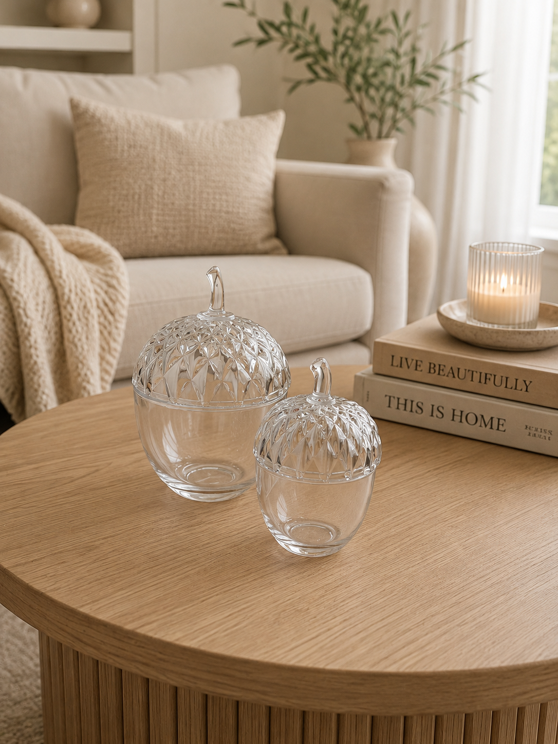 Glass Acorn Pots