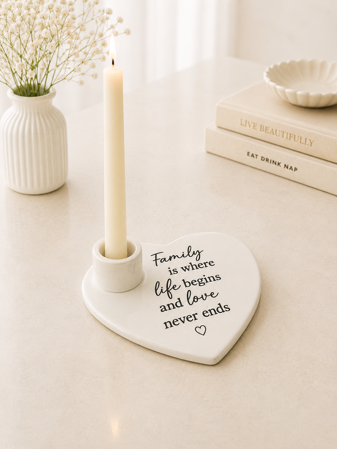 **NEW** Family is where life begins candle holder