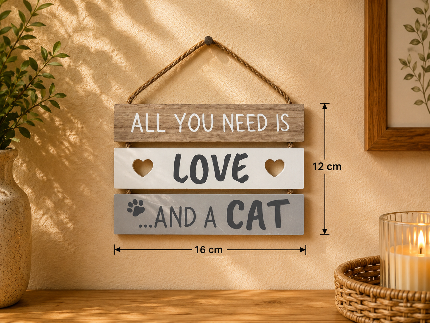 **NEW** All you need is Love and a Cat hanging sign
