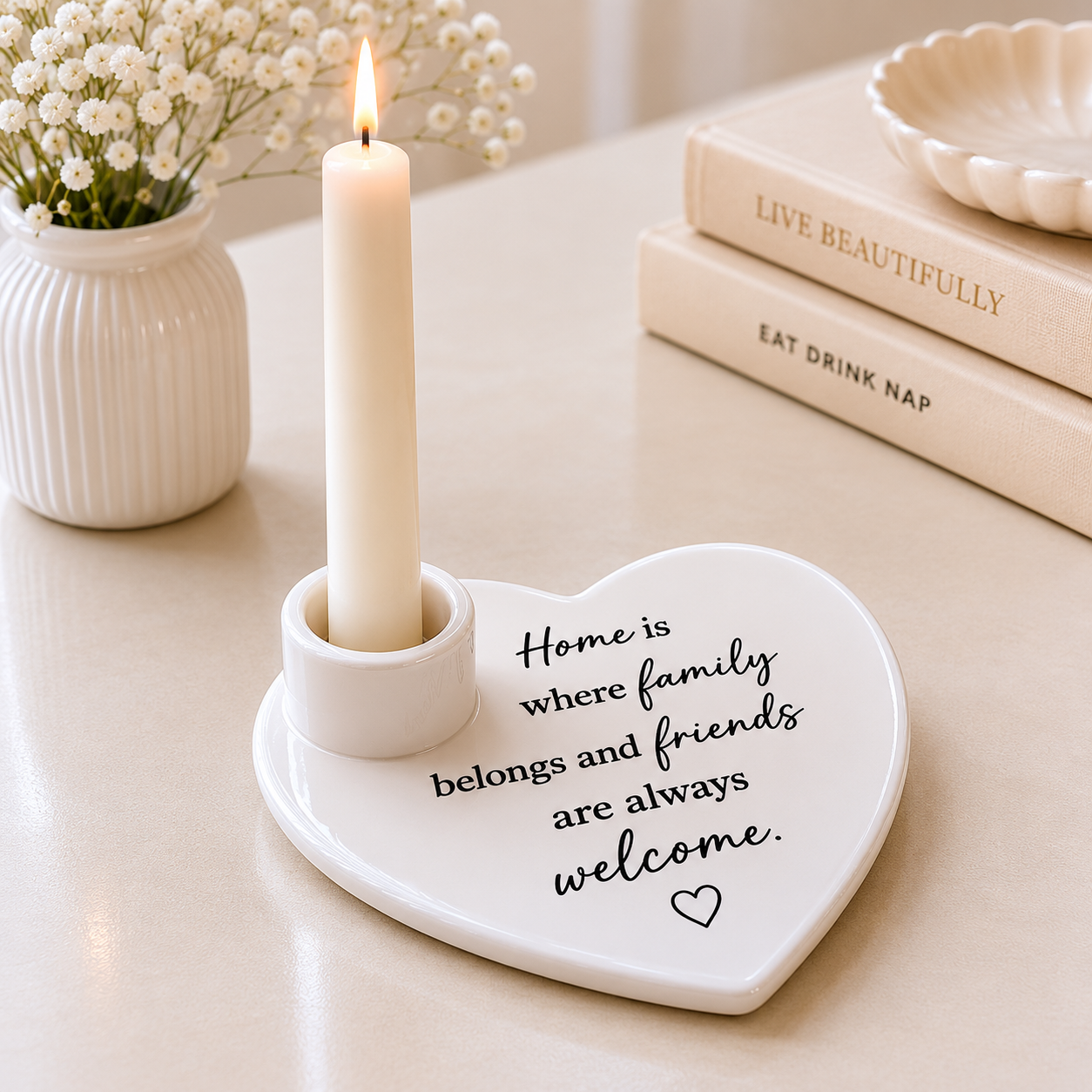 **NEW** Home is where family belongs candle holder