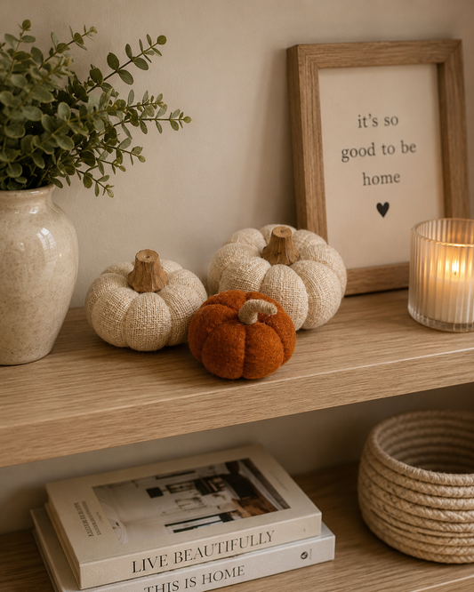 The Cotton and Felt pumpkin trio