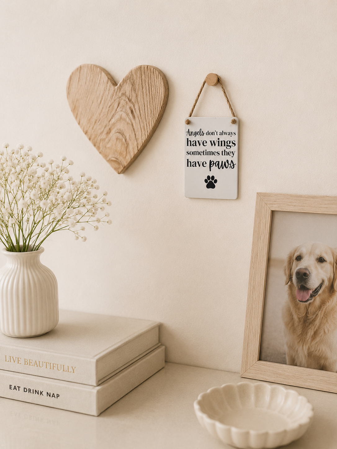 **NEW** Mini hanging sign - Angels have paws.
