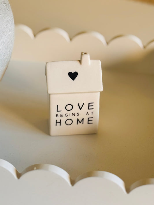 Love begins at home mini ceramic house