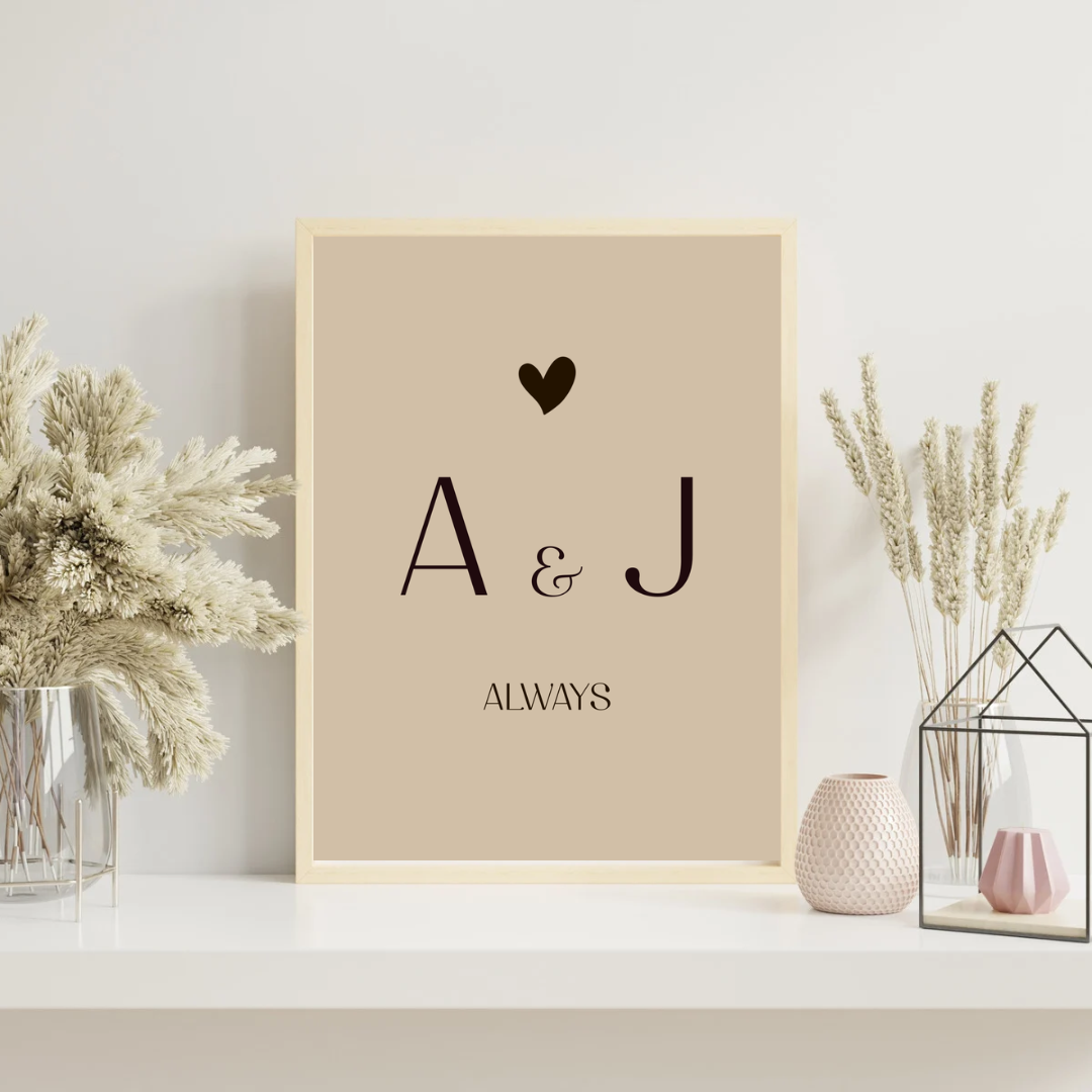 Neutral Initials Print – Life With Lissie