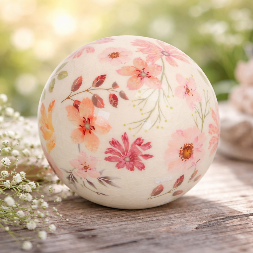 Floral Ceramic Ball - 10cm