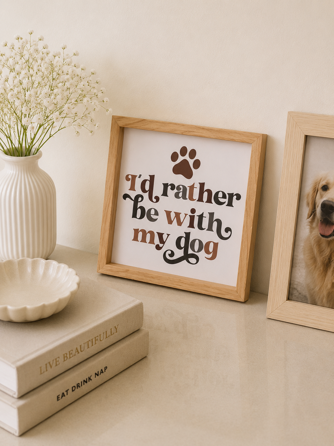 I would rather be with my dog sign.
