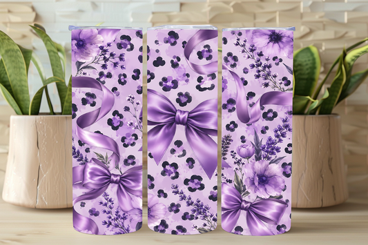 NEW Purple Bow and Leopard Print Tumbler