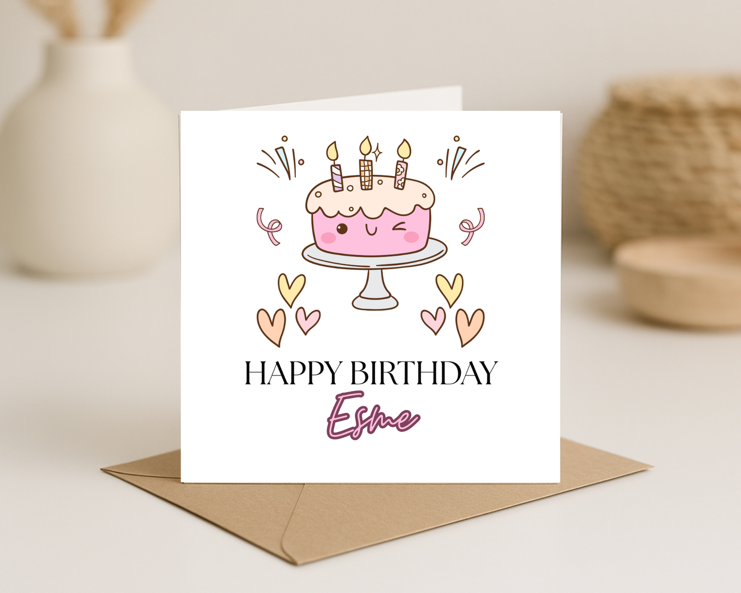 Cute Cake Birthday Card 6x6