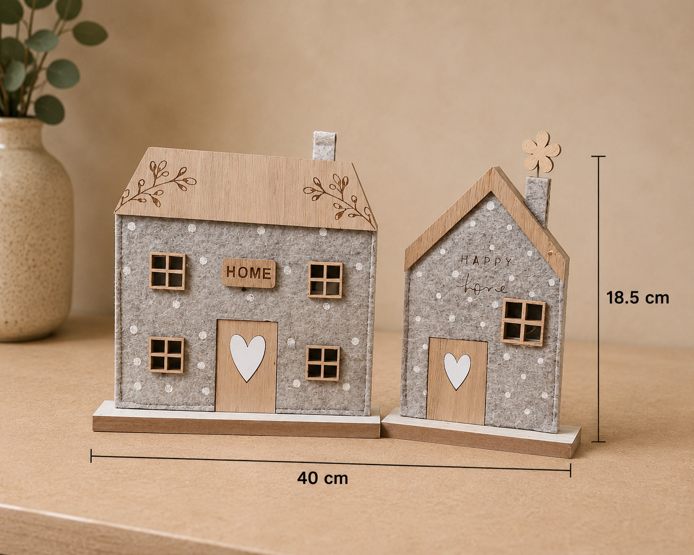 **NEW** The Beige House Duo (Felt Houses)