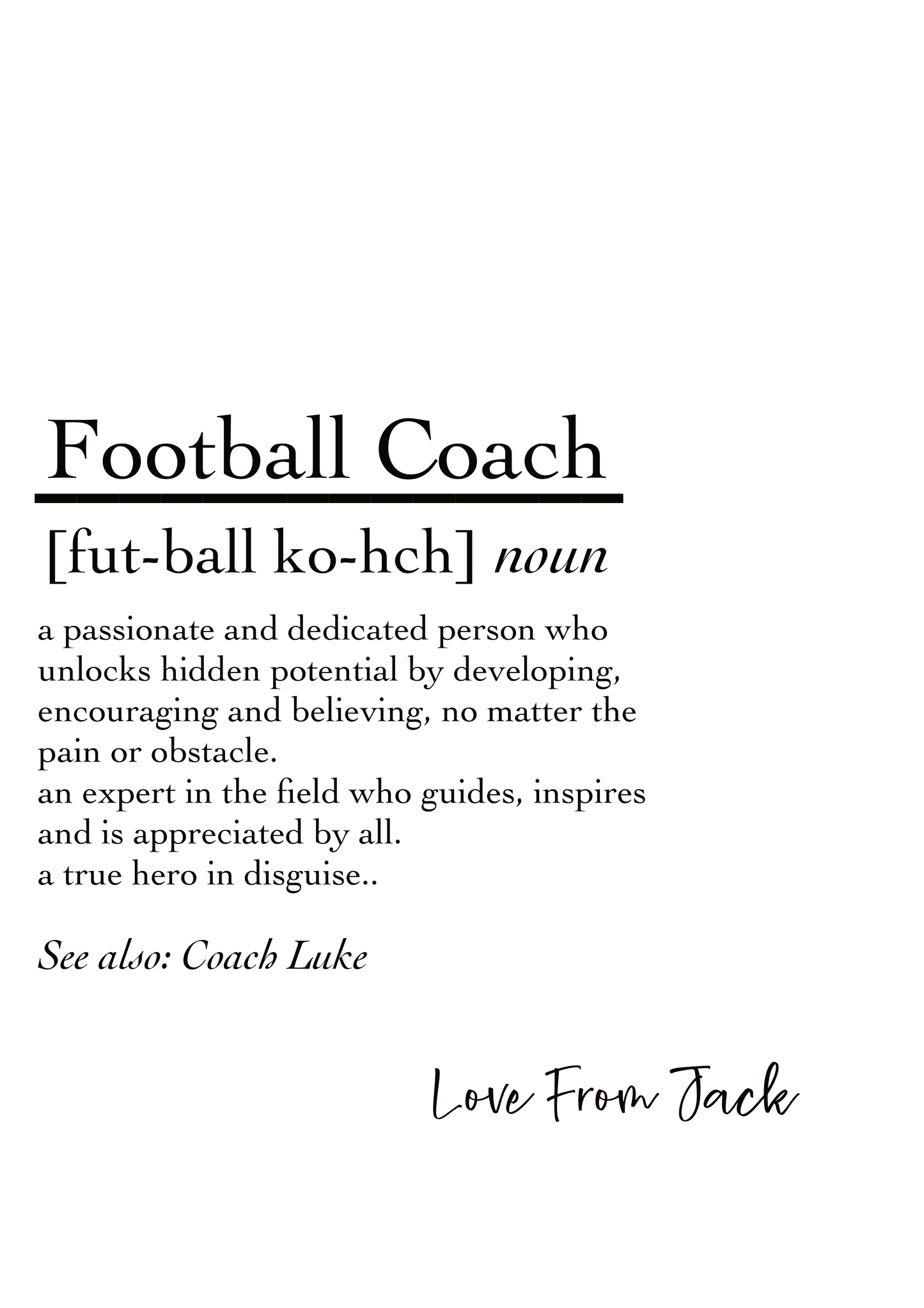 Football Coach Print.