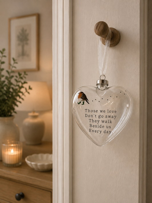 Robin Heart Hanging Decoration (plastic not glass)