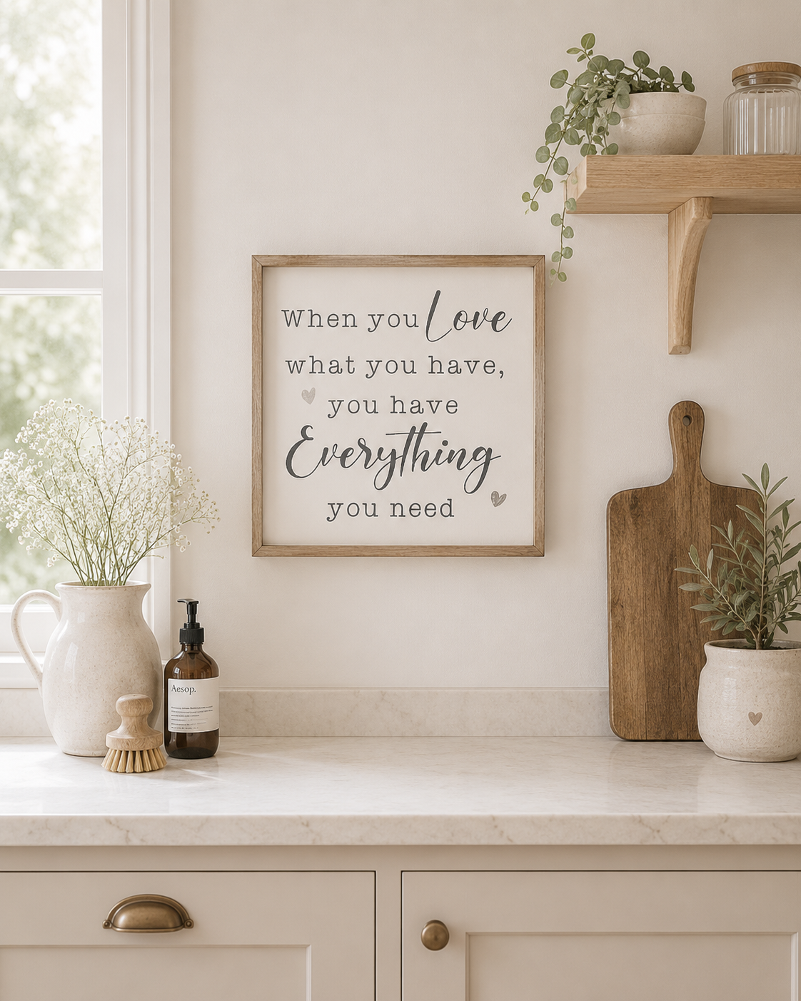 NEW when you love what you have frame 25cm