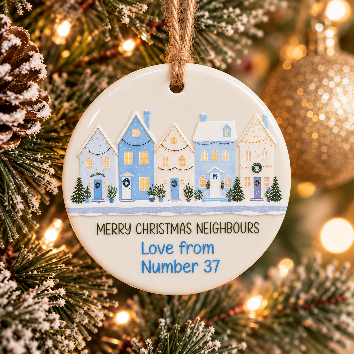 Blue House Christmas Neighbour Bauble