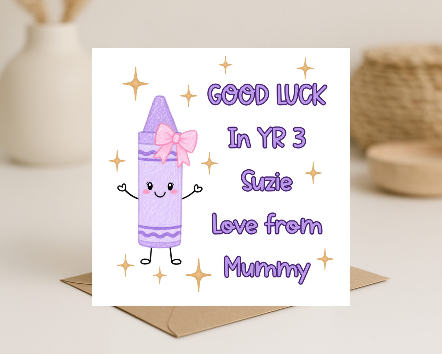 Girls Crayon Card