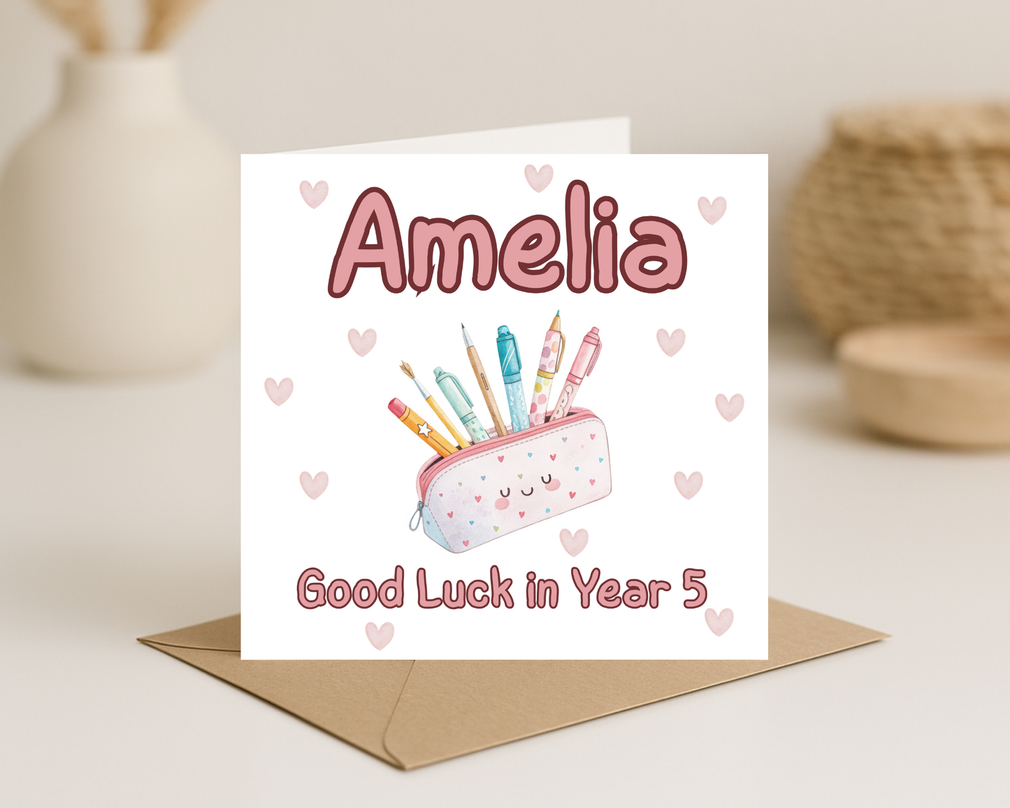 Pink School Card