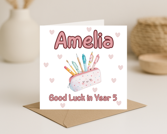 Pink School Card