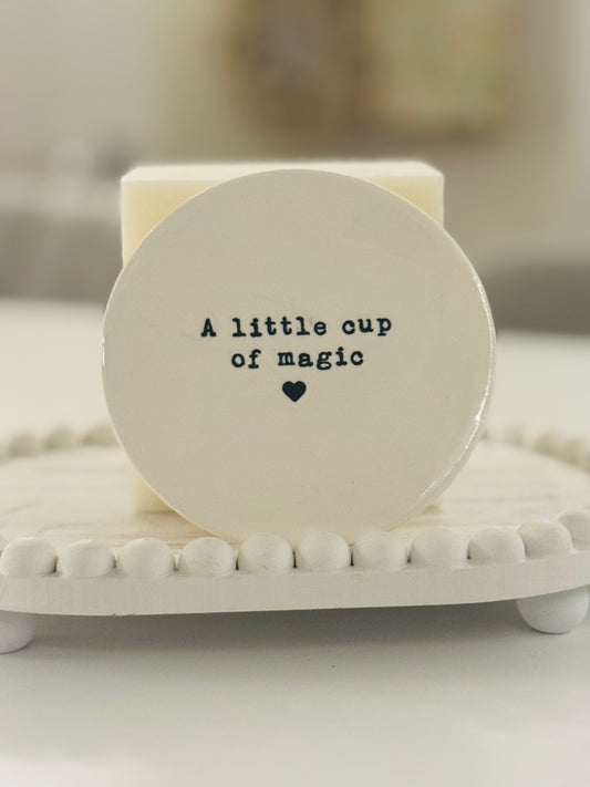 A little cup of magic coaster