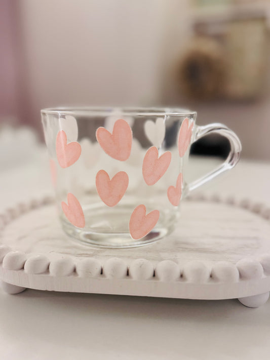 Pink Water Colour Heart Mug