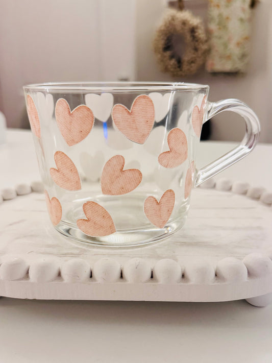 Beige Water Colour Heart Mug