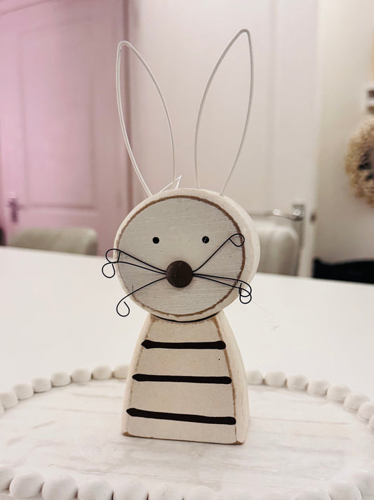 Wooden Bunny - striped jumper 20cm