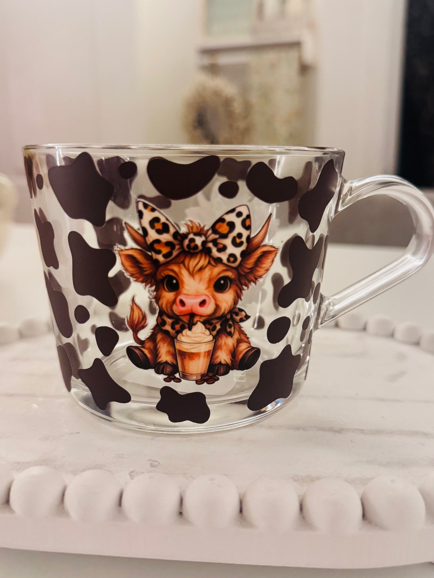 Leopard Print Highland Cow Mug