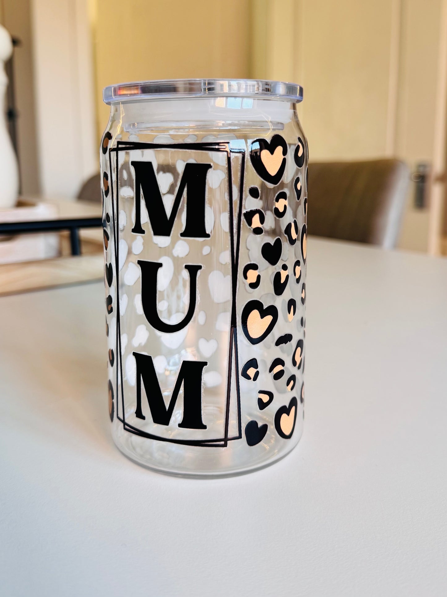 Leopard Print Mum Can (Plastic)