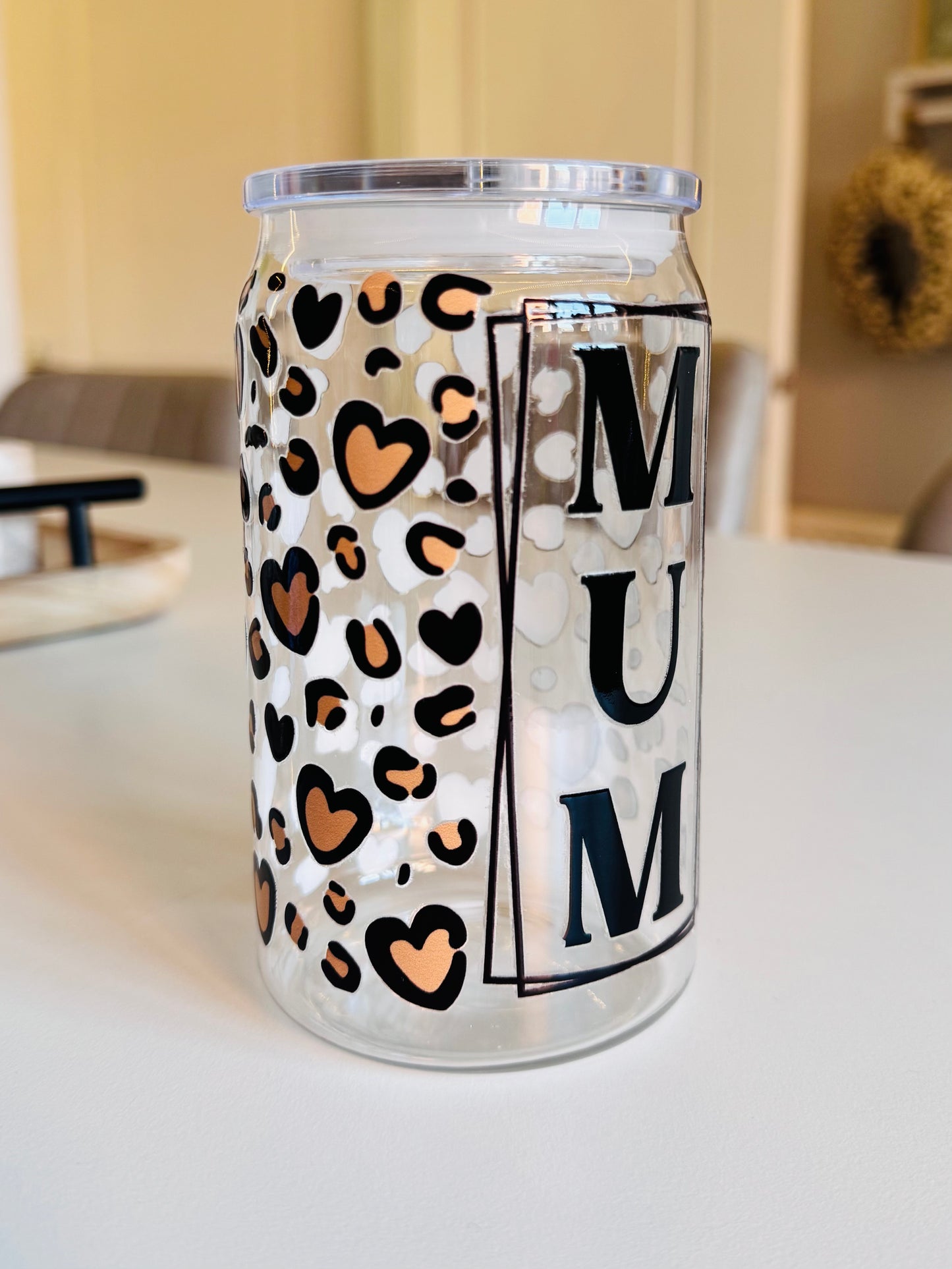 Leopard Print Mum Can (Plastic)