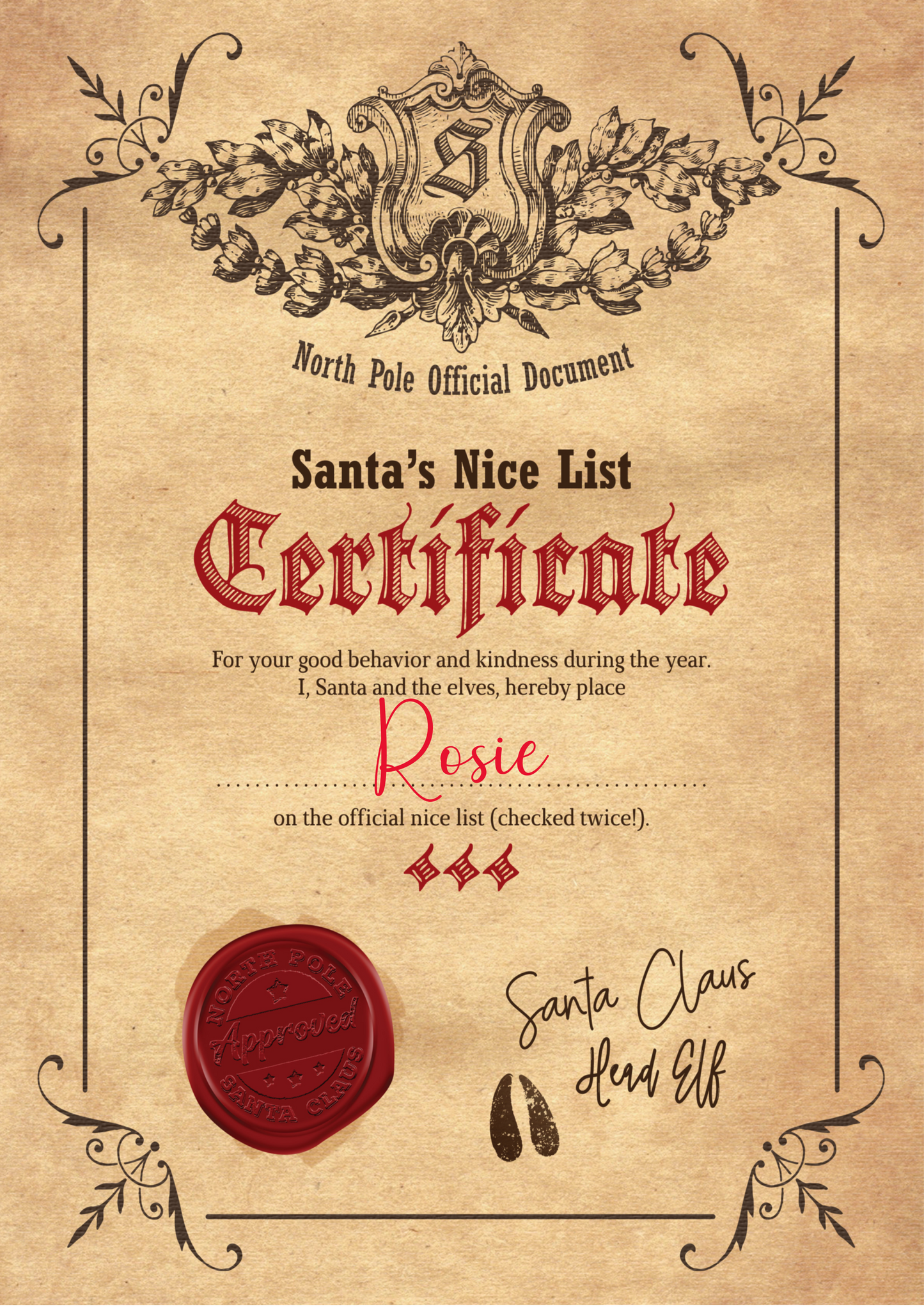 Class Christmas Nice List - Personalised