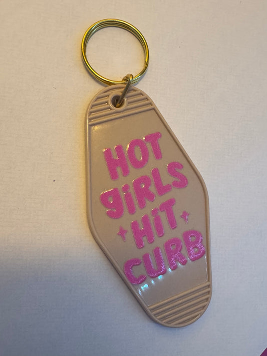 Hot girls hit curbs - keyring