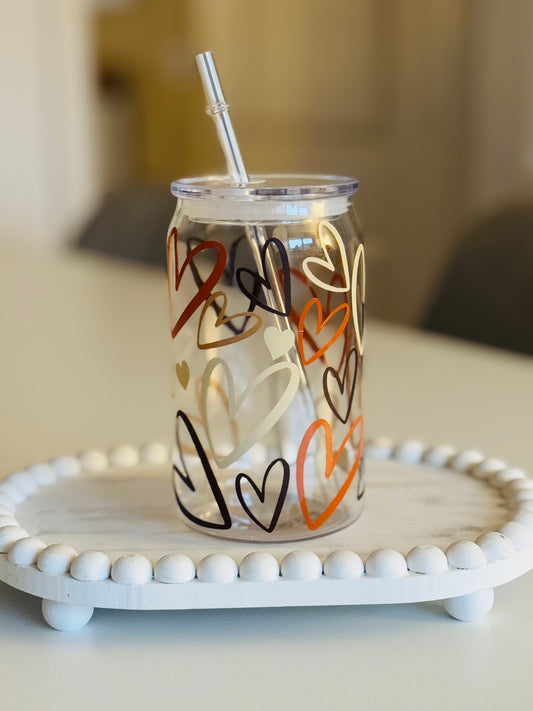 Neutral hearts plastic can 16oz