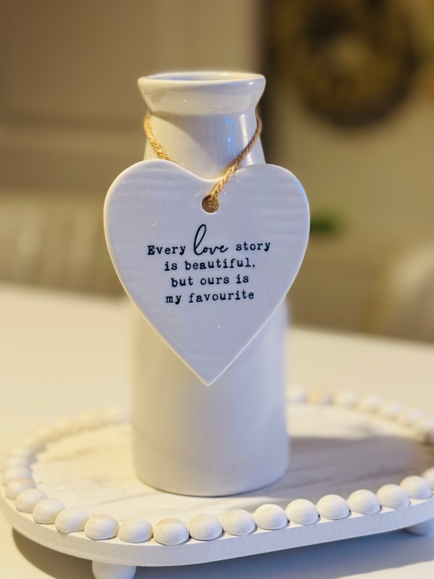 Beautiful Love Story Hanging Heart, 9cm