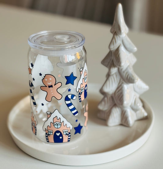 Navy Blue Christmas Plastic Can