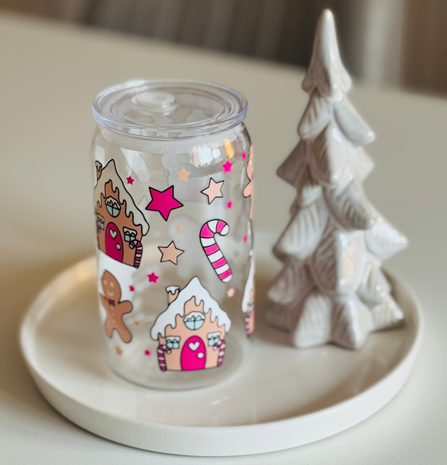 Bright Pink Christmas Plastic Can