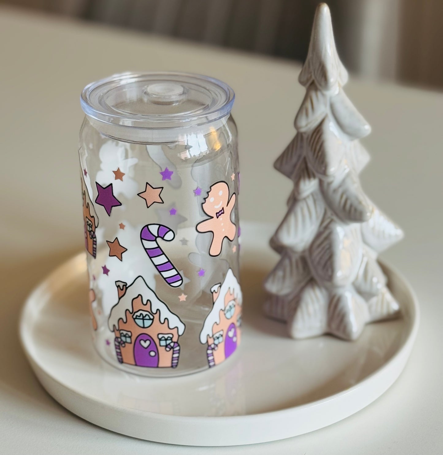 Purple Christmas Plastic Can