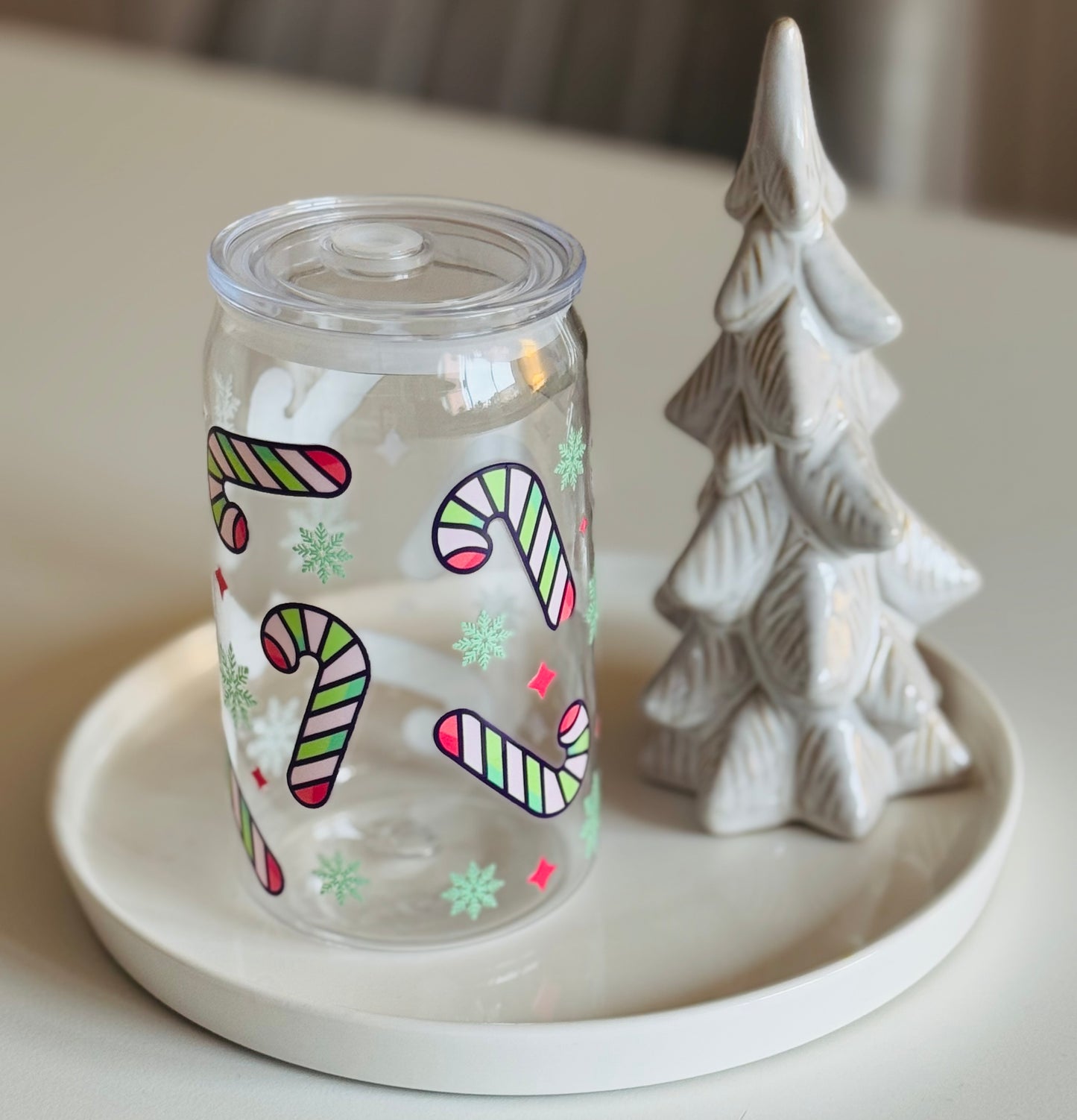 Candy Cane Plastic Can