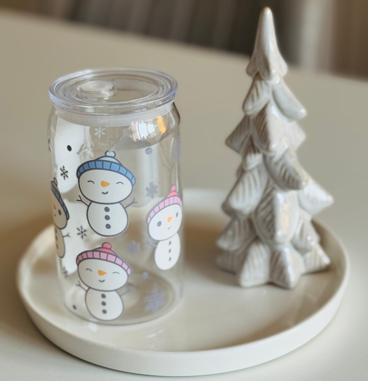 Cute Snowman Plastic Can