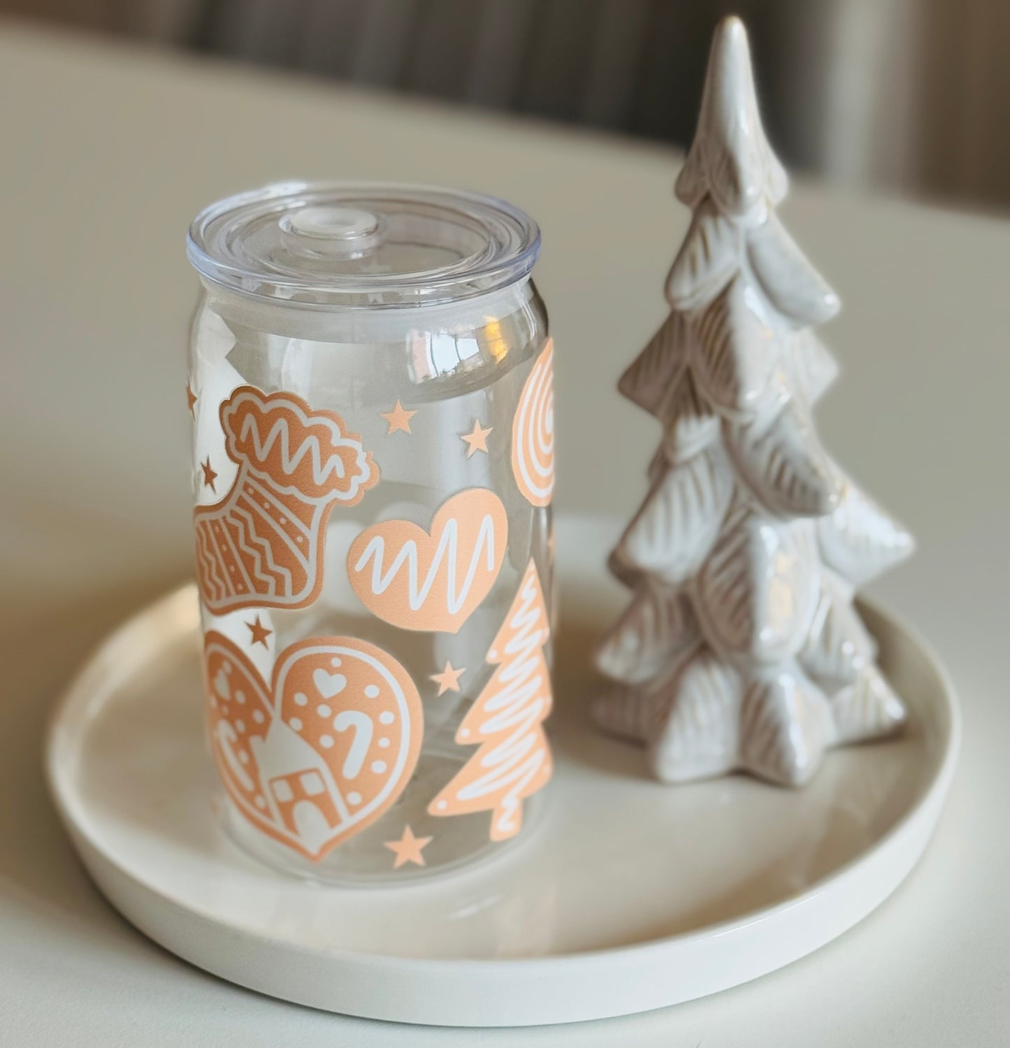 Neutral Gingerbread Cookies Plastic Can