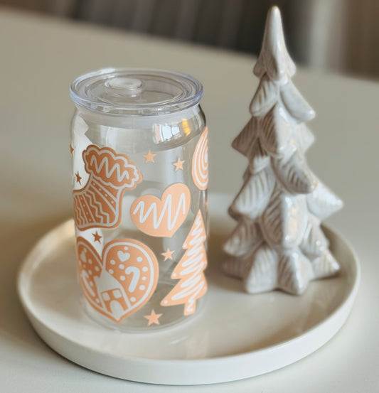 Neutral Gingerbread Cookies Plastic Can