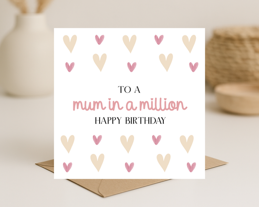 Mum in a million card