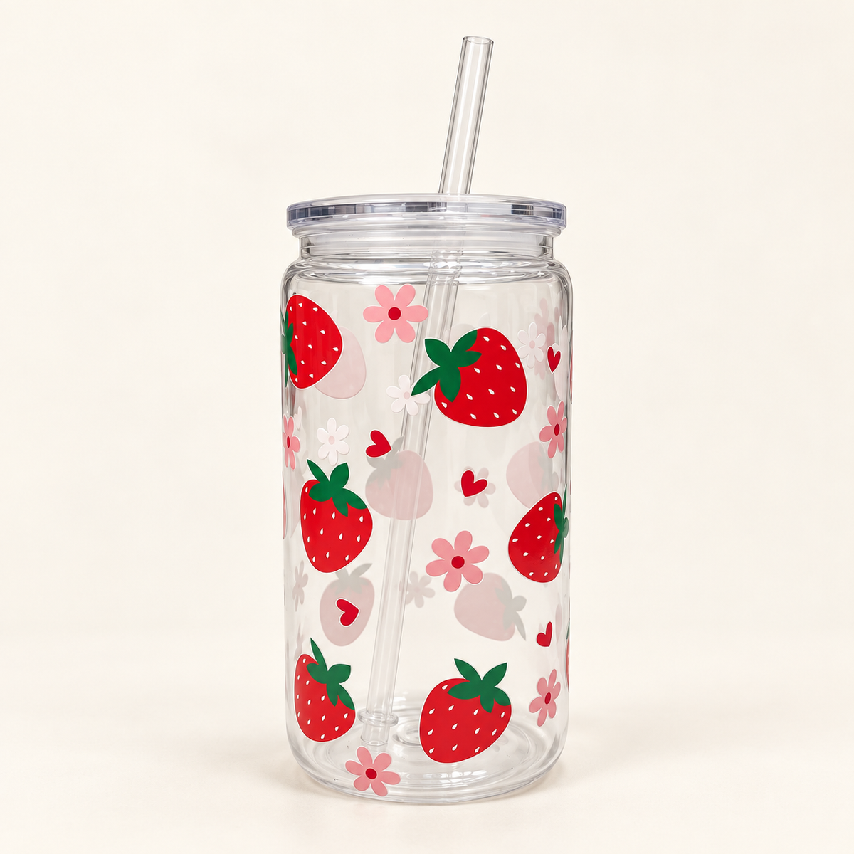 Strawberry Plastic Can