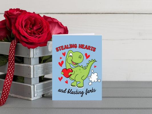Dinosaur fart card