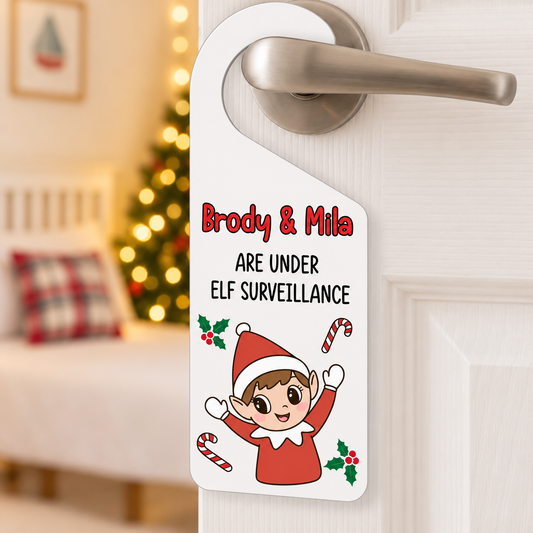 Elf Surveillance Door Hanger